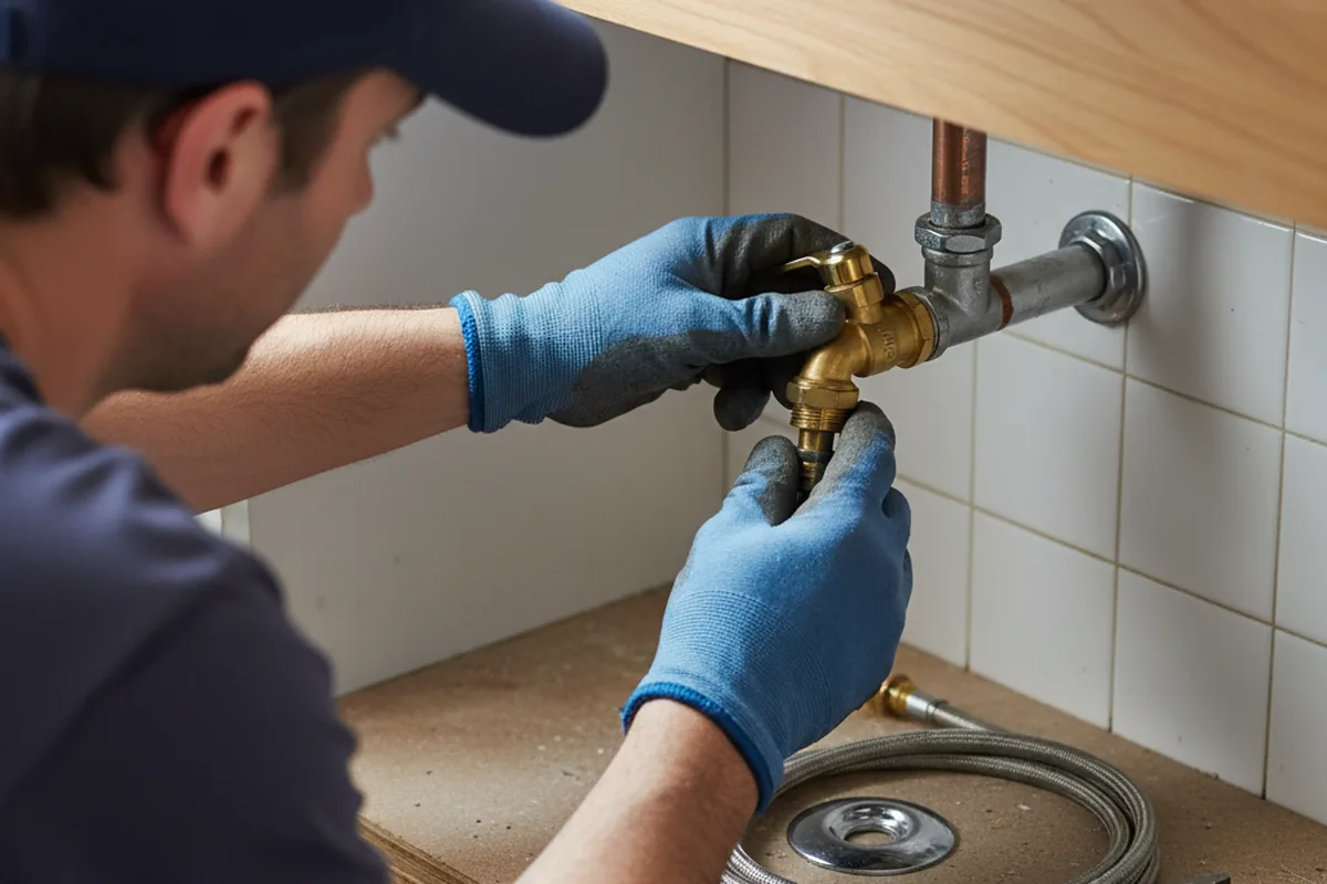Shutoff valve and fitting work during Emergency Plumbing in Jonesville